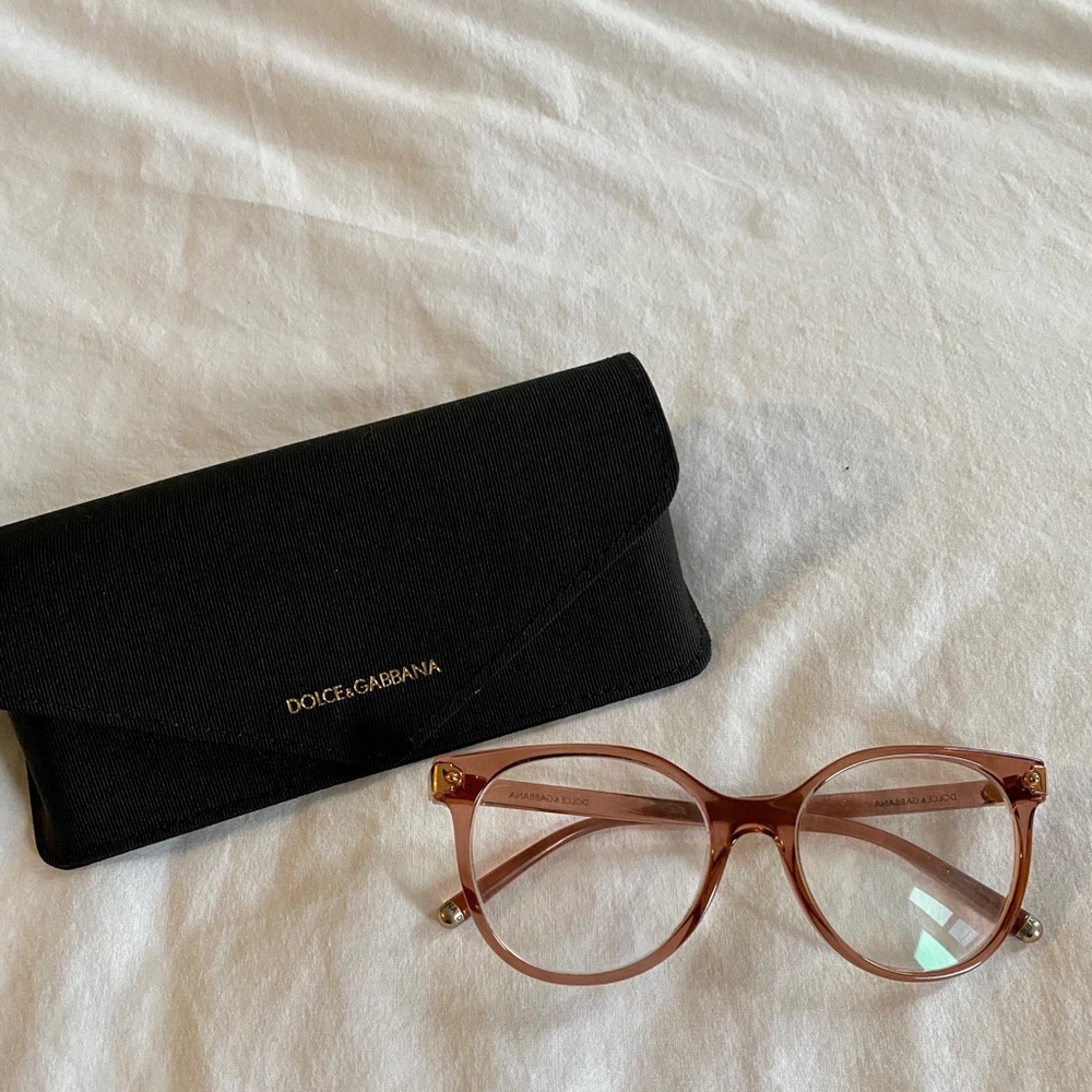 Dolce&Gabbana Oversized Glasses - Clear/Rose Gold